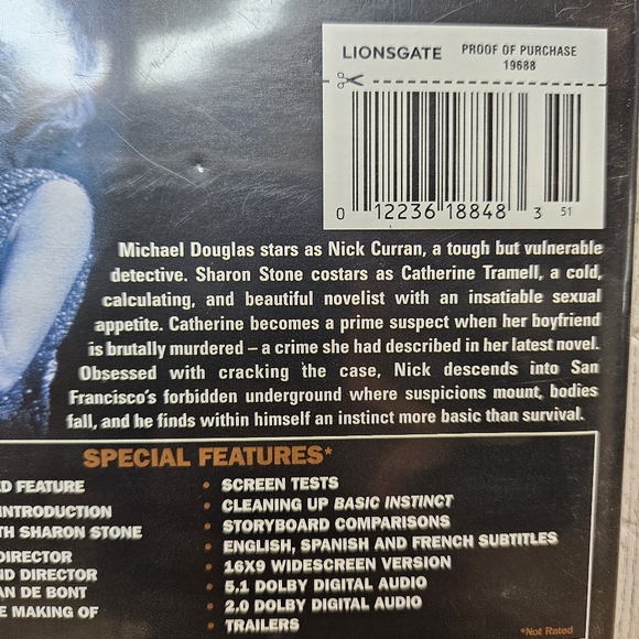 Basic Instinct-Ultimate Edition Unrated DVD Unrated Director's Cut 1992 - Picture 4 of 9